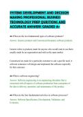 SYSTEMS DEVELOPMENT AND DECISION&NewLine;MAKING PROFESSIONAL BUSINESS&NewLine;TECHNOLOGY PREP QUESTIONS AND&NewLine;ACCURATE ANSWERS GRADED A&plus;&NewLine;