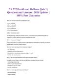 NR 222 Health and Wellness Quiz 1 &vert; Questions and Answers &vert; 2026 Updates &vert; 100&percnt; Pass Guarantee
