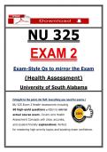 NU 325 Exam 2 &ndash; Health Assessment Exam &ndash; NGN Questions and Case Scenarios &lpar;Guarantee Pass&rpar;