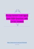 Florida General Lines Agent Exam 2026 Questions with Correct Answers