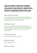 TABLEAU SERVER ADVANCED TRAINING&NewLine;EVALUATION TASKS RESULTS VERIFICATION&NewLine;METRICS DASHBOARD INSPECTION 2026&NewLine;