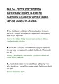 TABLEAU SERVER CERTIFICATION&NewLine;ASSESSMENT SCRIPT QUESTIONS&NewLine;ANSWERS SOLUTIONS VERIFIED SCORE&NewLine;REPORT GRADED PLUS 2026&NewLine;
