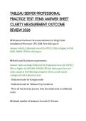 TABLEAU SERVER PROFESSIONAL&NewLine;PRACTICE TEST ITEMS ANSWER SHEET&NewLine;CLARITY MEASUREMENT OUTCOME&NewLine;REVIEW 2026