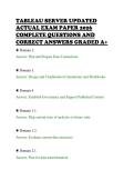 TABLEAU SERVER UPDATED&NewLine;ACTUAL EXAM PAPER 2026&NewLine;COMPLETE QUESTIONS AND&NewLine;CORRECT ANSWERS GRADED A&plus;&NewLine;