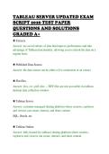 TABLEAU SERVER UPDATED EXAM&NewLine;SCRIPT 2026 TEST PAPER&NewLine;QUESTIONS AND SOLUTIONS&NewLine;GRADED A&plus;&NewLine;