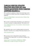 TABLEAU SERVER UPDATED&NewLine;PRACTICE SOLUTION SET 2026&NewLine;TESTED QUESTIONS WITH VERIFIED&NewLine;ANSWERS GRADED A&plus;