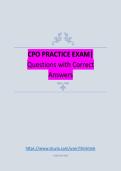 CPO PRACTICE EXAM&vert; Questions with Correct Answers