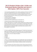 NR 222 Health & Wellness Quiz 2 &lpar;Ethics and Professional Identity&rpar; Questions and Answers &vert; 2026 Updates &vert; 100&percnt; Pass Guarantee&NewLine;&NewLine;
