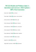 NR 222 Health and Wellness Quiz 3 &vert; Questions and Answers &vert; 2026 Updates &vert; 100&percnt; Pass Guarantee&NewLine;&NewLine;