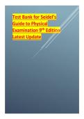 Test Bank for Seidel&rsquo;s Guide to Physical Examination 9th Edition Latest Update &period;pdf&NewLine;&NewLine;