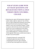 NUR 417 STUDY GUIDE WITH &NewLine;ACCURATE QUESTIONS AND &NewLine;DETAILED SOLUTIONS &vert;LATEST &NewLine;VERSION FROM CONCORDIA &NewLine;COLLEGE 