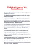 EE 460 Quiz 5 Questions With Accurate Answers