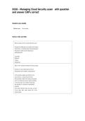 D320 - Managing Cloud Security exam   with question and answer 100&percnt; correct