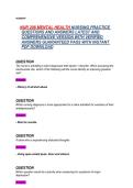 NUR 208 &ndash; Mental Health Nursing Practice Questions with Verified Answers