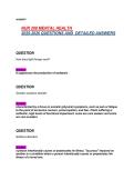 NUR 208 &ndash; Mental Health Nursing Practice Questions with Verified Answers