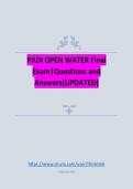 PADI OPEN WATER Final Exam&vert;Questions and Answers&lpar;UPDATED&rpar;