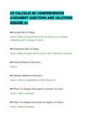 AP CALCULUS BC COMPREHENSIVE&NewLine;ASSESSMENT QUESTIONS AND SOLUTIONS&NewLine;GRADED A&plus;