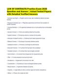 LAW OF CONTRACTS Practice Exam 2026&NewLine;Question and Answer &vert; Actual Tested Papers&NewLine;with Detailed Verified Answers