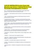 LAW OF CONTRACTS Practice Exam 2026&NewLine;Question and Answer &vert; Updated Review from&NewLine;Previously Tested Questions &vert; Grade A&plus;