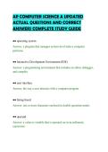 Package deal&colon;&colon;&colon; AP COMPUTER SCIENCE A Exams Questions and Answers &vert; 2026&sol;2027