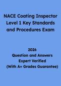 NACE Coating Inspector Level 1 Key Standards and Procedures Exam Questions and Answers &vert; AMPP CIP Level 1 Study Guide & Practice Test PDF 2026