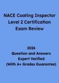 NACE Coating Inspector Level 2 Certification Exam Review &vert; Questions and Answers&comma; AMPP CIP Level 2 Study Guide & Practice Test PDF 2026
