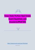 Texas State Portion Real Estate Exam&vert;Questions and Answers&lpar;UPDATED&rpar;