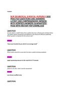 NUR 209 Medical Surgical Nursing II&ndash; Complete Exam Questions with Verified Answers