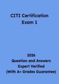 CITI Certification Exam 1 Questions and Answers &vert; Study Guide & Practice Test PDF 2026