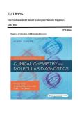 Test Bank for Tietz Fundamentals of Clinical Chemistry and Molecular Diagnostics 8th Edition by Carl A&period; Burtis &vert; Complete Exam Questions&comma; Answers & Rationales