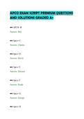 APCO EXAM SCRIPT PREMIUM QUESTIONS&NewLine;AND SOLUTIONS GRADED A&plus;