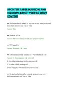APCO TEST PAPER QUESTIONS AND&NewLine;SOLUTIONS EXPERT VERIFIED STUDY&NewLine;CONTENT