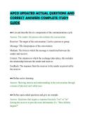 APCO UPDATED ACTUAL QUESTIONS AND&NewLine;CORRECT ANSWERS COMPLETE STUDY&NewLine;GUIDE