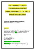 BIOL101 Population Genetics &NewLine;Comprehensive Practice Exam &NewLine;Essential Biology I w&sol;Lab &vert; 100 Questions &NewLine;with Detailed Explanations