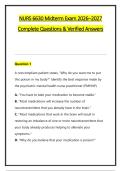 NURS 6630 Midterm Exam 2026&ndash;2027 &NewLine;Complete Questions & Verified Answers 