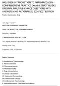 WGU D398 INTRODUCTION TO PHARMACOLOGY &NewLine;COMPREHENSIVE PRACTICE EXAM & STUDY GUIDE &vert;&NewLine;ORIGINAL MULTIPLE-CHOICE QUESTIONS WITH&NewLine;ANSWERS AND RATIONALES &vert; 2026&sol;2027 EDITION