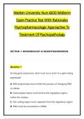 Walden University Nurs 6630 Midterm &NewLine;Exam Practice Test With Rationales &NewLine;Psychopharmacologic Approaches To &NewLine;Treatment Of Psychopathology