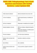 NURS 3366- Pathophysiology Test 2 Exam&NewLine;Questions and Answers with Verified&NewLine;Solutions &vert; Latest Updated 2026
