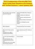VN15 Fundamentals of Nursing Mid-Term&NewLine;Study Guide Exam Questions and Answers&NewLine;with Verified Solutions &vert; Latest Updated 2026
