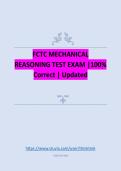 FCTC MECHANICAL REASONING TEST EXAM &vert;100&percnt; Correct &vert; Updated