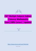 CSET Multiple Subjects Subtest 2 Science&semi; Mathematics Exam&vert;100&percnt; Correct &vert; Updated