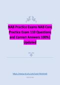 NAB Practice Exams NAB Core Practice Exam 110 Questions and Correct Answers 100&percnt;&vert; Updated
