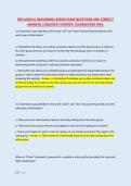 BPA LOGICAL REASONING LESSON EXAM QUESTIONS AND CORRECT &NewLine;ANSWERS &vert;2026&sol;2027 UPDATED &vert;GUARANTEED PASS&period; 