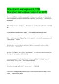 Operations Management C215 Question and answers rated A&plus; 2026