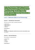 &lowbar;ATI PN Pharmacology Level 3 Proctored Exam Prep Document &lowbar; Practical Nursing Pharmacology&comma; Medication Safety & NGN-PN Clinical &lowbar; Verified Questions with Detailed Rationales &period;pdf