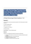 &lowbar;ATI CMS Pharmacology Proctored Exam Actual Questions with Verified Answers &lowbar; Accuracy &lowbar; Nursing Pharmacology Certification &lowbar; Graded A&plus; &period;pdf