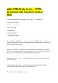 WGU C215 Study Guide &ndash; FINAL Questions with complete solution 2026&NewLine;