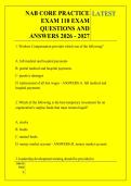 NAB CORE PRACTICE &NewLine;EXAM 110 EXAM &NewLine;QUESTIONS AND &NewLine;ANSWERS 2026 - 2027