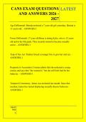 CANS EXAM QUESTIONS &NewLine;AND ANSWERS 2026 - &NewLine;2027 
