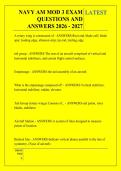 NAVY AM MOD 3 EXAM &NewLine;QUESTIONS AND &NewLine;ANSWERS 2026 - 2027 